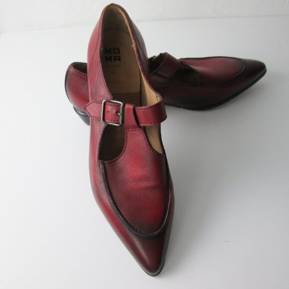 MOMA Woman Leather Oxford Mary Jane Point Toe Shoes Vintage Size EUR 41/10 US - Picture 1 of 9